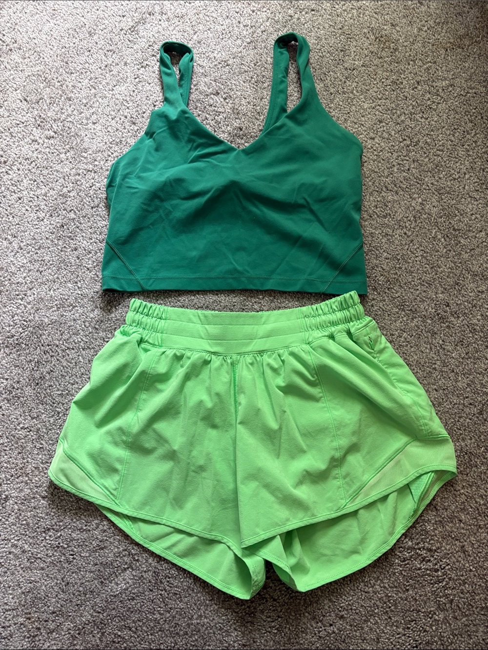 Lululemon Athletic Crop Top and  Running Shorts Set size 4